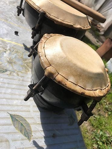 elektro gitara satilir: İkiqat təbil (bongo) dəsti - Korpus: metal gövdələr, ümumi taxta baza — 5