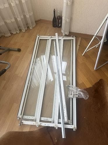 parda tul: Kvadrat duş kabinəsi üçün şüşə və alüminium profilli karkas dəsti — 2