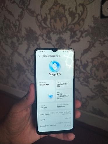 tablet mini 6: Honor X6a, 128 GB, rəng - Qara, Barmaq izi, İki sim kartlı, Face ID — 2