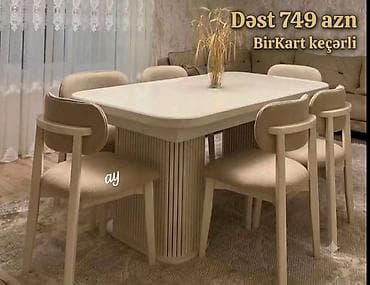 Qonaq otağı üçün, Açılmayan, Dördbucaq masa, 6 stul