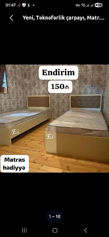 Təknəfərlik çarpayılar – müxtəlif modellər - Başlıq hissəsi yumşaq