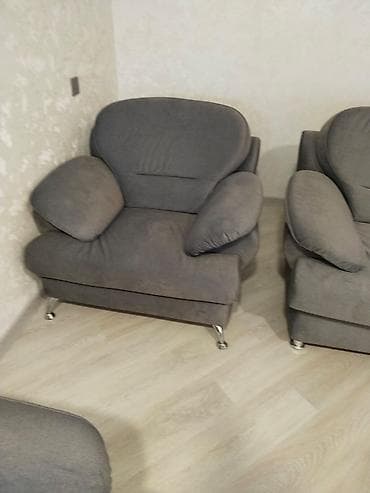 ofis divan: Divan və kreslo dəsti - Rəng: tünd boz - Komplekt: 1 ədəd 3 nəfərlik — 2
