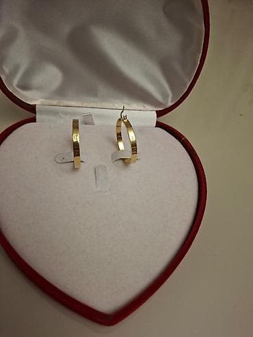 halqa sirga: Sırğa, Sarı qızıl, 750 Əyar, 6 g — 1