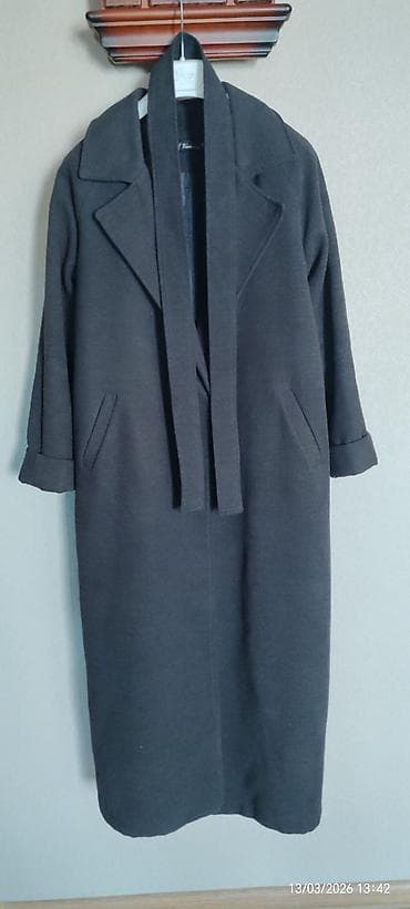 Qadın uzun palto - Rəng: tünd boz/qaraya yaxın - Uzunluq: baldırdan — 2