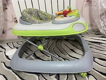 çəliklər: Chicco uşaq gəzdirici (walker) - Rəng: boz-yaşıl, naxışlı yumşaq — 1