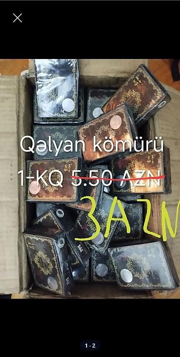 kabab setkasi: Məhsul: Qəlyan kömürü - Qablaşdırma: Karton qutularda, briket formalı — 1