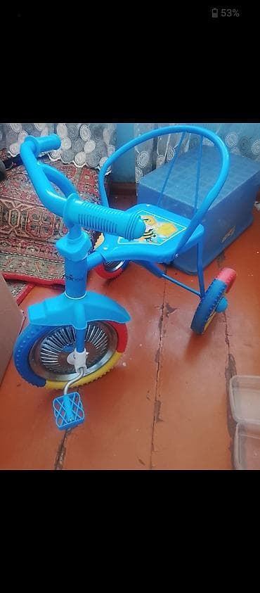 volta vs2: Uşaq üçtəkərli velosipedi - Rəng: mavi gövdə, ön və arxa təkərlərdə — 2