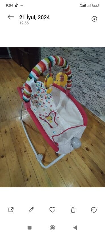 uşaq beşiyleri: Oğlan və qız üçün, Dördbucaq, Beşik, Dəstsiz, Matrassız, Yellənmə mexanizm ilə — 1