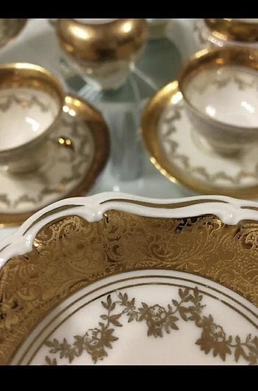 saat gence: Qəhvə dəsti, rəng - Qızılı, Farfor, 6 nəfərlik — 3