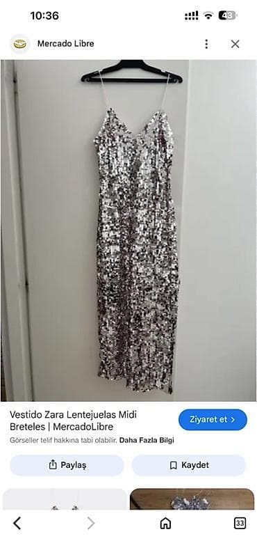 Zara Sequins Midi Don – nazik askılı - Model: Midi uzunluq, bədənə
