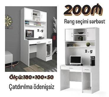 Kompyuter masasının üst dolablı modeli - Qiymət: 200₼ - Rəng seçimi