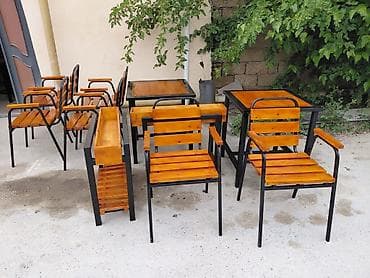bar oturacaq: Dördbucaq masa, Açılmayan, Skameykalar ilə, Metal — 8