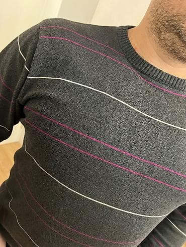 kişi şalvarlari: Sviter, XL, rəng - Boz — 2