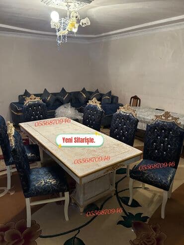 Ev üçün mebel: Dördbucaq masa, Qonaq otağı üçün, 8 nəfər, Açılan, Azərbaycan, Zəmanətli — 2