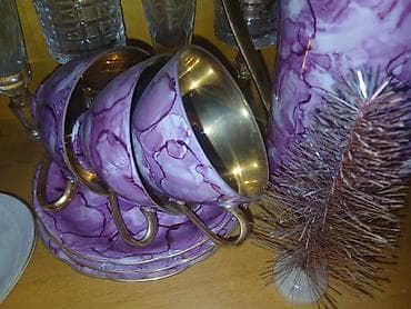 cay servis: Çay dəsti, rəng - Bənövşəyi, Keramika — 2