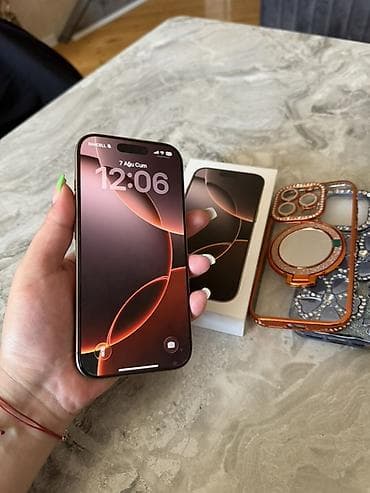 iphone 12 pro 512: IPhone 16 Pro, 256 GB, Desert Titanium, Face ID, Sənədlərlə — 1