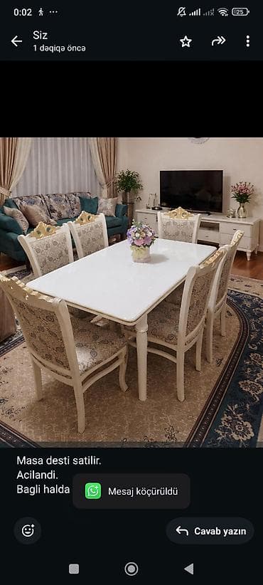 Masa desti satilir. Acilandi. Bagli halda 120x80 Acilanda 150x80