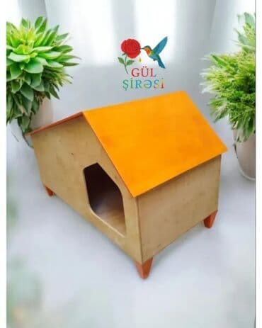 купить домик для кота: Taxta pişik evi – “Burada yerim rahatdır” yazılı - Material — 22