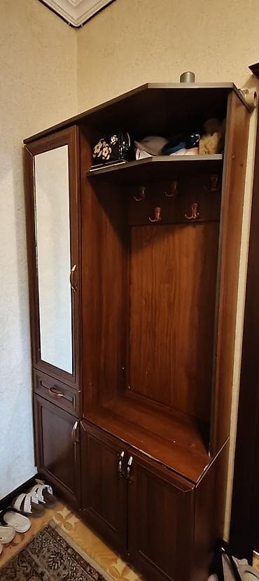 hamam ucun dolab: İşlənmiş, 1 qapı, Güzgülü, Qəhvəyi, Digər material, Açılan, Künc dolab — 3