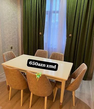 miz stol: Qonaq otağı üçün, Yeni, Dördbucaq masa, 6 stul — 1