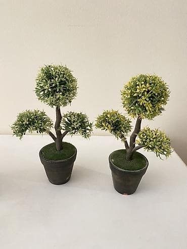 gul dekoru: Dekorativ süni bonsai ağacı (qablarda, 2 ədəd) - Realistik görünüşlü — 1