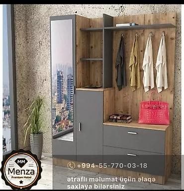 Menza Premium Mebel – dəhliz dolabları və paltar asılqanlı giriş