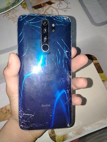 barter ayfon: Redmi Note 8 Pro, 64 GB, rəng - Göy, Qırıq — 2