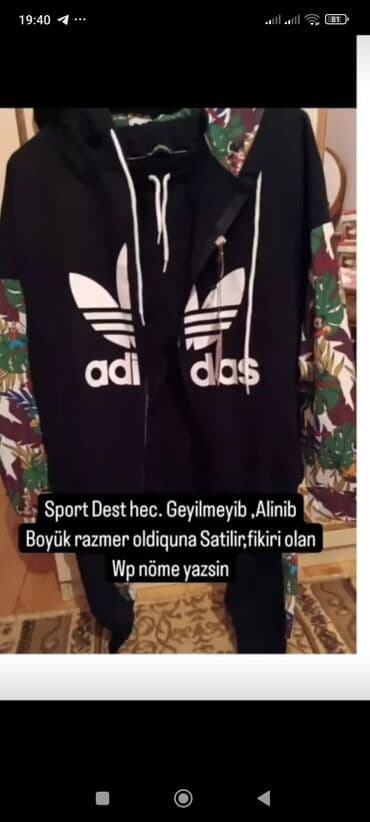 ikinci əl partalar: İdman dəsti, Adidas, rəng - Qara — 1