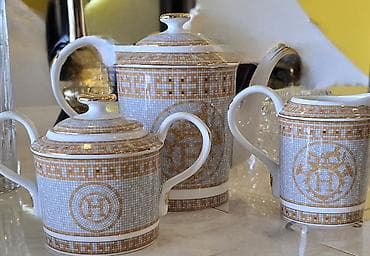 Çay dəsti, rəng - Ağ, Farfor