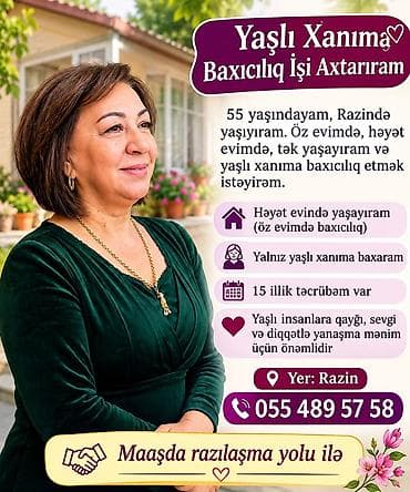 random hesab az: Evimde yaşlı insanlara baxıcılıq edirem yalnız yaşlı bir Ana olarsa öz — 1