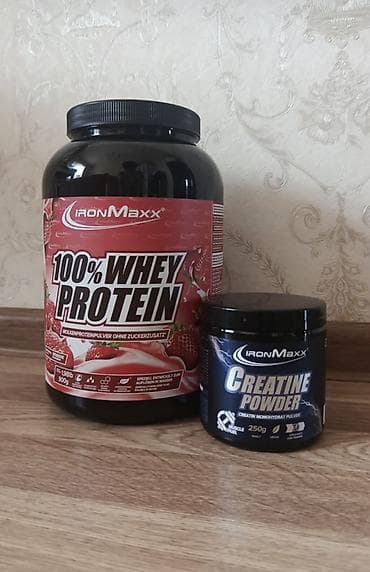 İdman qidaları: IronMaxx idman qidaları seti - 100% Whey Protein (çiyələklə — 1