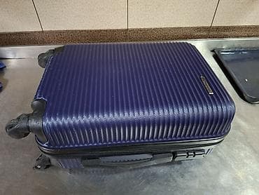 Çamadanlar: Sərt korpuslu çanta (carry-on) – tünd bənövşəyi - Material: yivli — 2