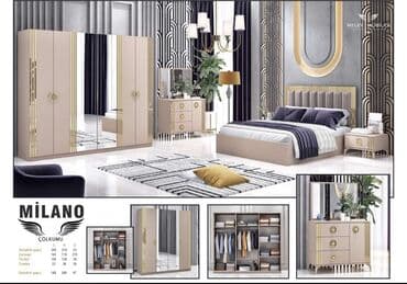 угловая тумба: Двуспальная кровать, 2 тумбы, Турция, Новый — 1