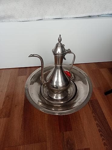 Qab-qacaq və mətbəx ləvazimatları: Aftafa ləyən dəsti - Tərkib: uzun lüləli, qapaqlı mis (gümüş rəngdə) — 2