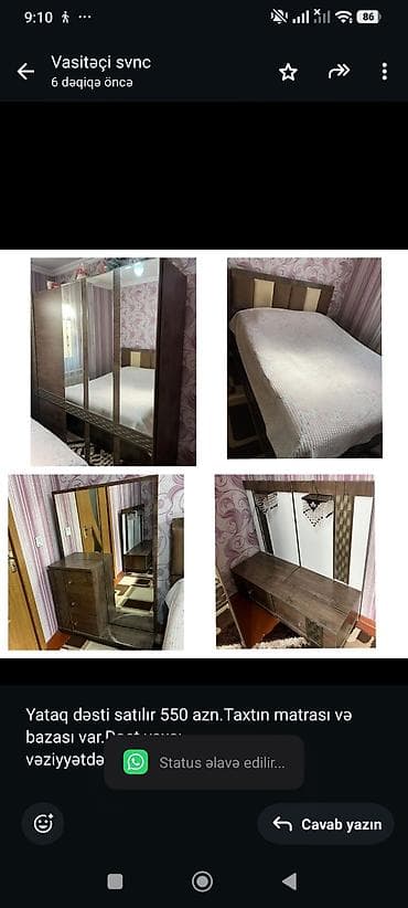 Yataq dəsti satılır 550 azn.Taxtın matrası və bazası var.Dəst yaxşı lalafo.az -da Yataq dəsti satılır 550 azn.Taxtın matrası və bazası var.Dəst yaxşı