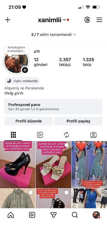 Bahali geyimləri,çantalari,ayaqqabilari ucuz qiymətə satiram instagram