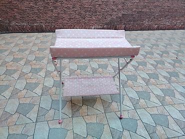 qiz mebelleri: Uşaq üçün vannalı və çarpayıüstü bezdəyişmə masası - 2-si 1-də — 2