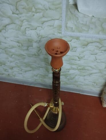 кыст аль хинди в турции: Nargilə dəsti - Klassik şüşə kolba və metal gövdə - Qızılı rəngli — 1