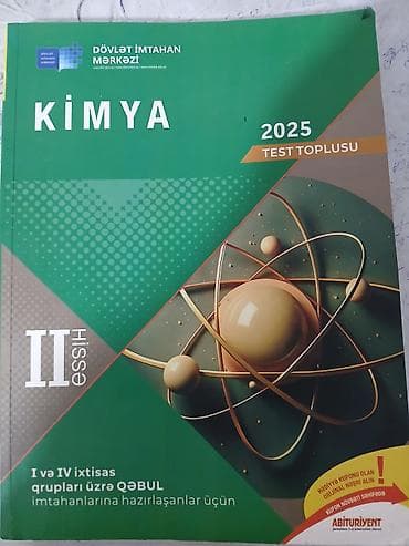 test kitab: Məhsul: DİM 2025 Test Topluları – Fizika və Kimya (I və II hissə) 4 — 1