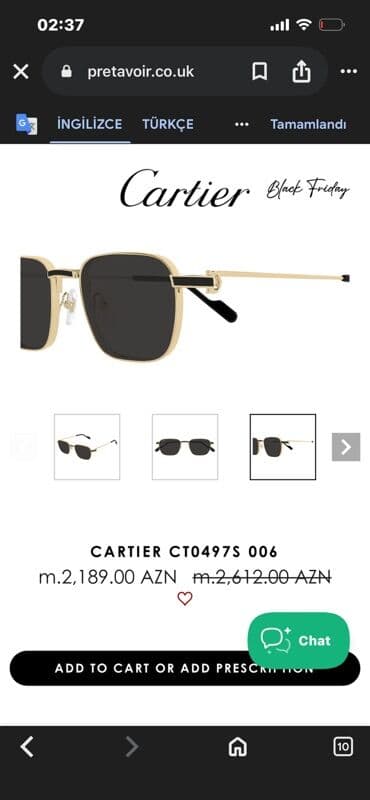 Kabellər: Gün eynəyi, Cartier — 3