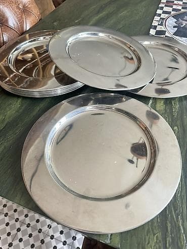 Boşqablar, rəng - Gümüşü, Metal