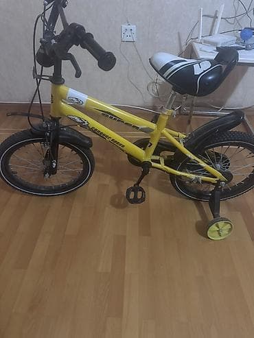 teker velosiped: Uşaq velosipedi – 16 düymlük təkərlər - Rəng: sarı/qaranın — 1
