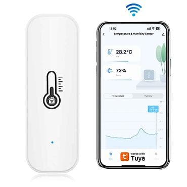 mismar atan: Xüsusiyyətlər: Tuya WiFi Ağıllı Temperatur və Rütubət Sensoru, Alexa — 1