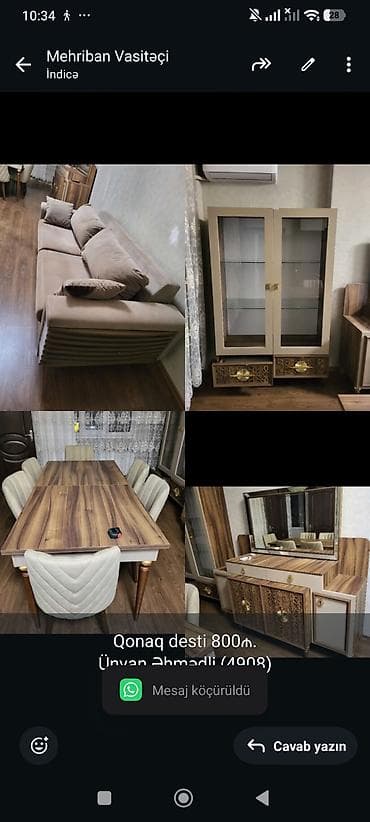 Qonaq desti 800₼.
Ünvan Əhmədli.(4908)
M Ⓜ️ — 1