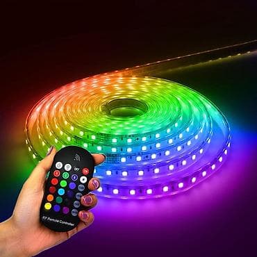 tort rengleri: RGB LED işıq lent zolağı – pultla və telefonla idarə olunan dekorativ — 1