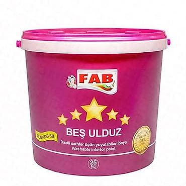 FAB Beş Ulduz – yuyula bilən daxili səth boyası - Növ: Su əsaslı