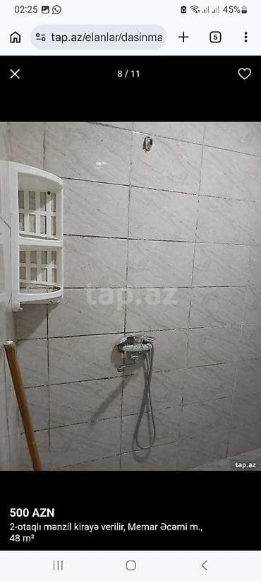 aaaf parkda kiraye evler: 2-otaqlı mənzil kirayə verilir – Memar Əcəmi metrosu, 48 m² - Ümumi — 4