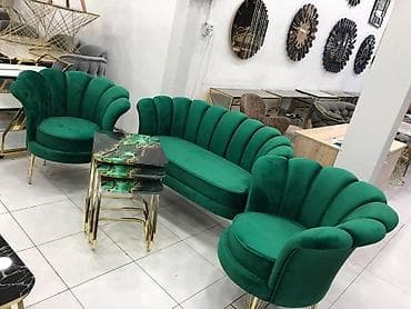 Divan və kreslo dəstləri: Yeni, Divan, 2 kreslo, Bazasız, Açılmayan — 8