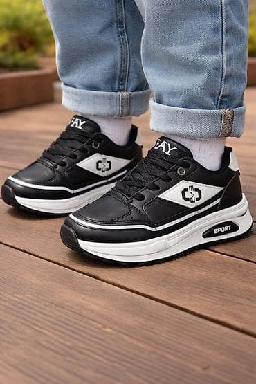 ayaqq: Uşaq idman ayaqqabısı – qara/ağ - Model: AAY “SPORT” loqolu uşaq — 1