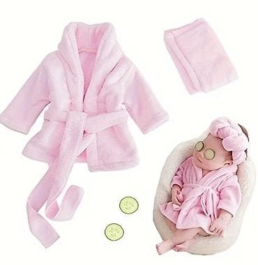 uşaq gəlinlik: Uşaq üçün Spa Xalat Dəsti - Yumşaq, tüklü materialdan hazırlanmış — 3